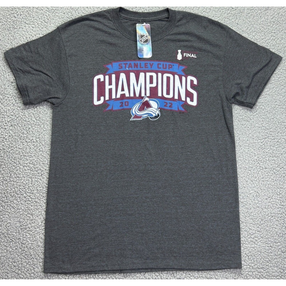 Stanley Cup Champions‎ Shirt Mens Medium Gray NHL Ice Hockey League Pullover Tee